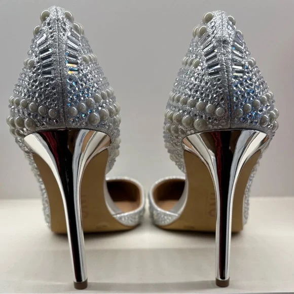 INC International Concepts Silver Embellished Heels - Picture 5 of 7